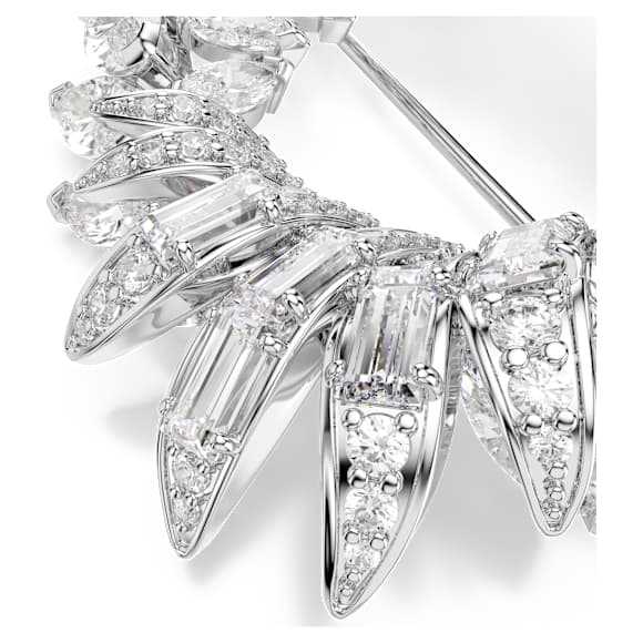 Broșă Mesmera, Tăietură marquise, Albă, Placat cu rodiu - Swarovski, 5754566