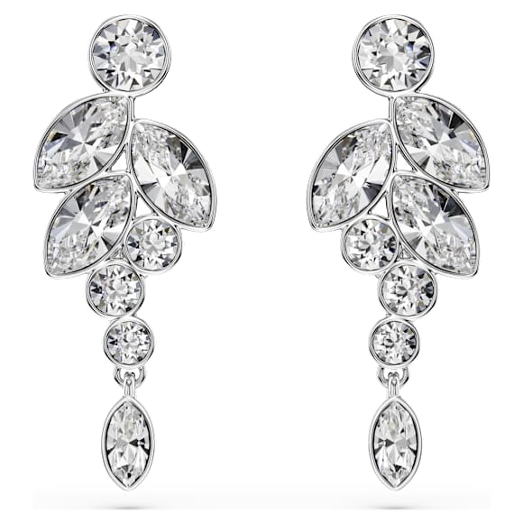 Pendants d'oreilles Diapason, Tailles variées, Blanches, Métal rhodié - Swarovski, 5754571