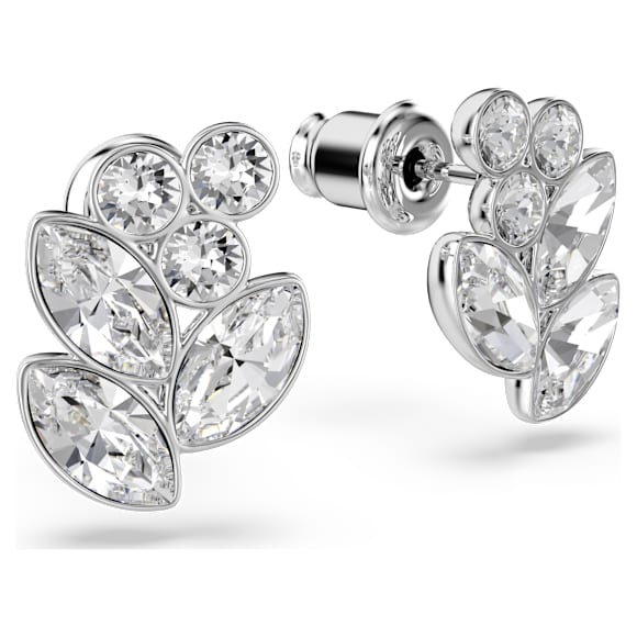 Diapason 耳釘, 混合式切割, 白色, 鍍白金色 - Swarovski, 5754587