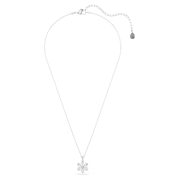 Idyllia hanger, Verschillende slijpvormen, Sneeuwvlok, Wit, Rodium toplaag - Swarovski, 5754686