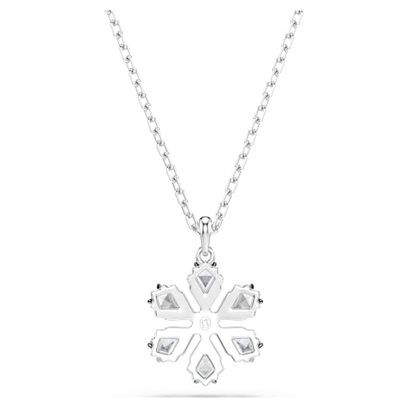 Idyllia hanger, Verschillende slijpvormen, Sneeuwvlok, Wit, Rodium toplaag - Swarovski, 5754686