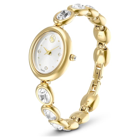 Montre Imber oval, Fabriqué en Suisse, Bracelet en métal, Ton doré, Finition ton doré - Swarovski, 5754812