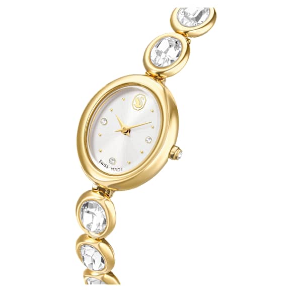Ceas Imber oval, Fabricat în Elveția, Brățară de metal, Nuanță aurie, Finisaj în nuanță aurie - Swarovski, 5754812