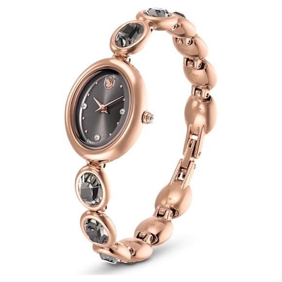 Imber oval Uhr, Schweizer Produktion, Metallarmband, Schwarz, Roségoldfarbenes Finish - Swarovski, 5754814