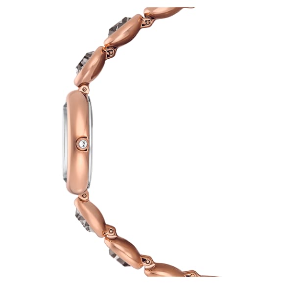 Imber oval 워치, 스위스 메이드, 메탈 브레이슬릿, 블랙, 로즈 골드 톤 피니시 - Swarovski, 5754814