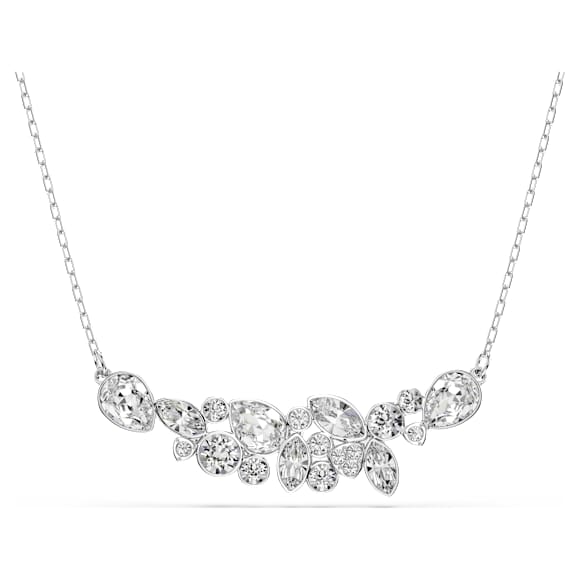 Diapason Kolye, Karışık kesimler, Beyaz, Rodyum kaplama - Swarovski, 5754987