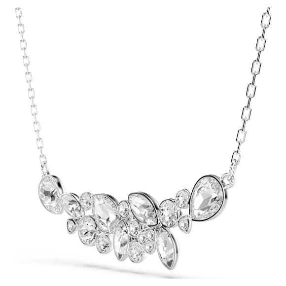 Diapason Kolye, Karışık kesimler, Beyaz, Rodyum kaplama - Swarovski, 5754987