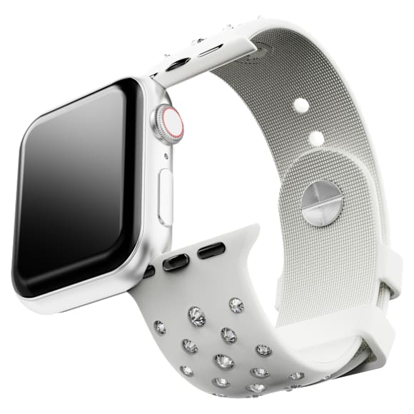 ウォッチストラップ, ステッチを施したシリコン, グレー, ステンレス鋼 - Swarovski, 5755223