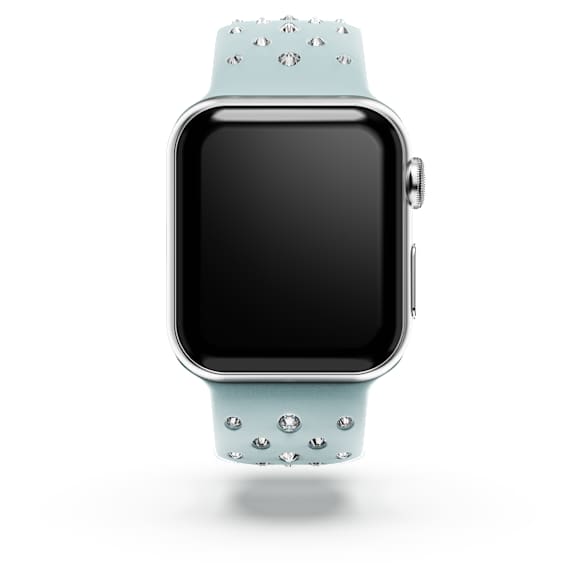 Watch strap, Silicone with stitching, Blue, Stainless steel - Swarovski, 5755227