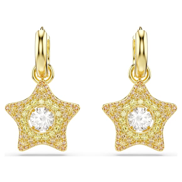 Cercei cu drop Sublima, Tăietură rotundă, Stea, Multicolori, Finisaj din aur de 18k - Swarovski, 5755274