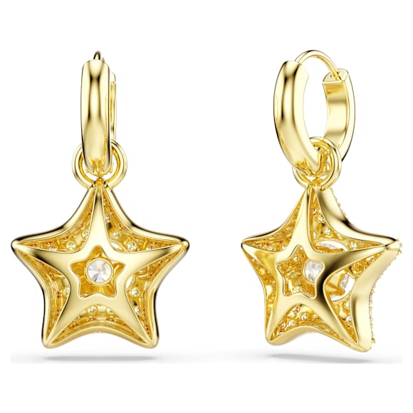 Sublima ドロップピアス, ラウンドカット, 星, マルチカラー, 18K