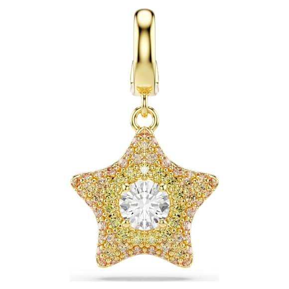 Sublima Charm, Yuvarlak kesim, Yıldız, Sarı, 18k altın rengi yüzey - Swarovski, 5755514