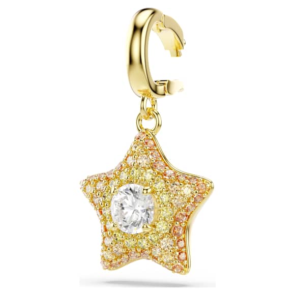 Sublima charm, Round cut, Star, Yellow, 18K gold finish - Swarovski, 5755514