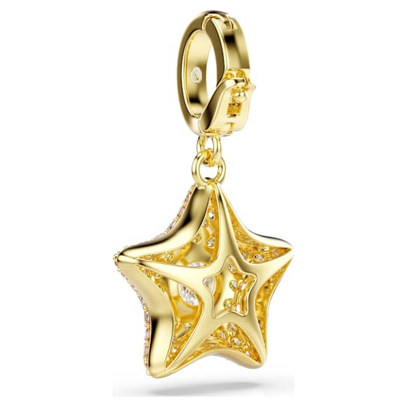 Sublima charm, Round cut, Star, Yellow, 18K gold finish - Swarovski, 5755514