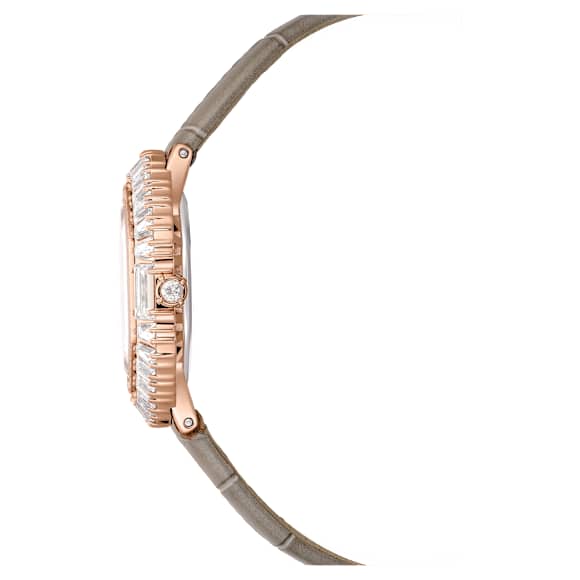 Orologio Matrix octagon, Cinturino in pelle, Beige, Finitura in tono oro rosa - Swarovski, 5755686