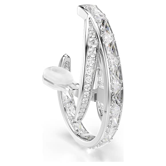 Vienna クリップイヤリング, ミックスカット, ホワイト, ロジウム・プレーティング - Swarovski, 5756046