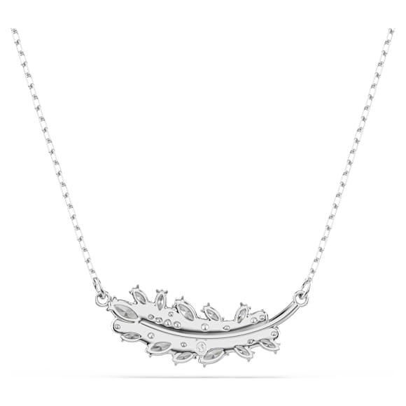 Wisiorek Vienna, Szlify różnorodne, Pióro, Biały, Powłoka z rodu - Swarovski, 5756111