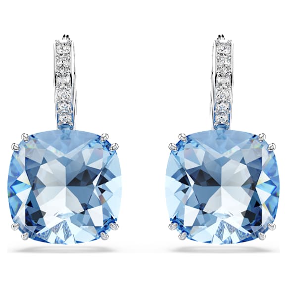 Millenia csepp alakú fülbevaló, Párnametszés, Kék, Ródium bevonattal - Swarovski, 5756150