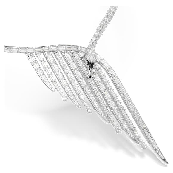 Vienna ketting, Verschillende slijpvormen, Zwaan, Wit, Rodium toplaag - Swarovski, 5757502