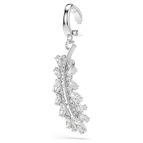 Charm Vienna, Tallas mixtas, Pluma, Blanco, Baño de rodio - Swarovski, 5757739