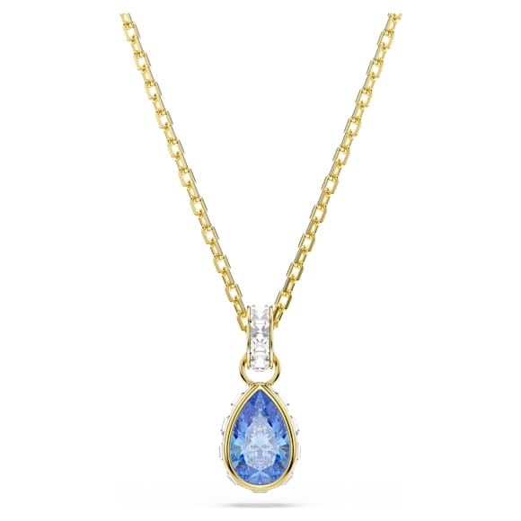 Pendentif Chroma, Taille poire, Bleu, Doré à l’or 18 carats (750/1000) - Swarovski, 5757786