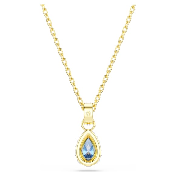 Colgante Chroma, Talla pera, Azul, Acabado en oro de 18 quilates - Swarovski, 5757786