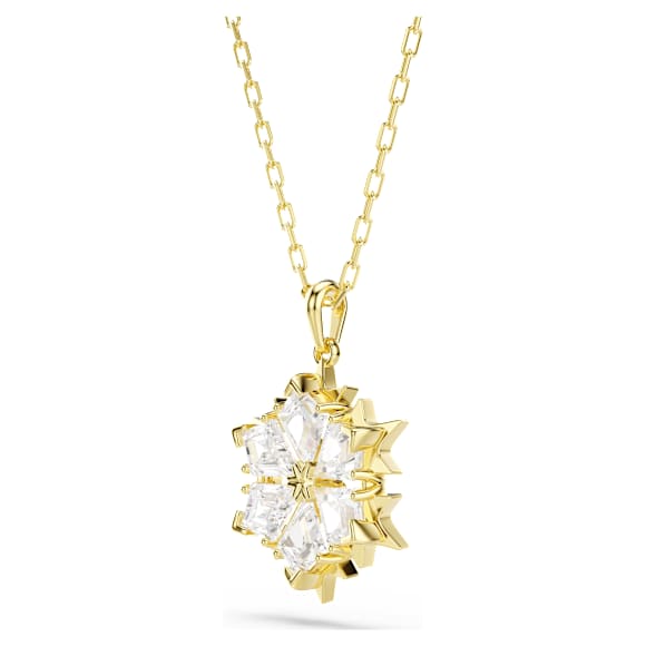 Pendentif Magic, Tailles variées, Flocon de neige, Blanc, Doré à l’or 18 carats (750/1000) - Swarovski, 5757788