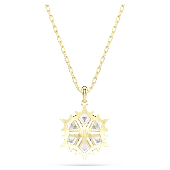 Obesek Magic, Mešani rezi, Snežinka, Bel, V videzu 18-karatnega zlata - Swarovski, 5757788
