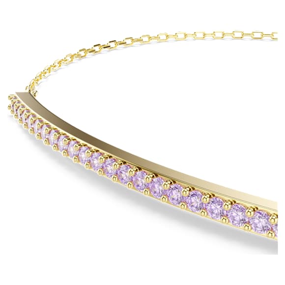 Zapestnica Only, Okrogli rez, Vijoličasta, V videzu 18-karatnega zlata - Swarovski, 5757795
