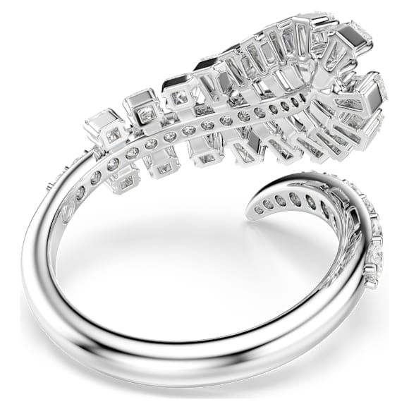 Vienna Offener Ring, Verschiedene Schliffe, Feder, Weiß, Rhodiniert - Swarovski, 5757835