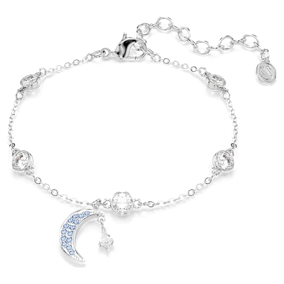 Symbolica ブレスレット, ラウンドカット, 月, ブルー, ロジウム・プレーティング - Swarovski, 5757840