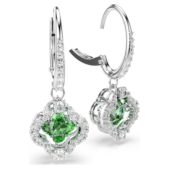 Una Angelic ドロップピアス, ミックスカット, グリーン, ロジウム・プレーティング - Swarovski, 5758001