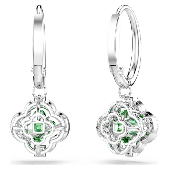 Una Angelic ドロップピアス, ミックスカット, グリーン, ロジウム・プレーティング - Swarovski, 5758001