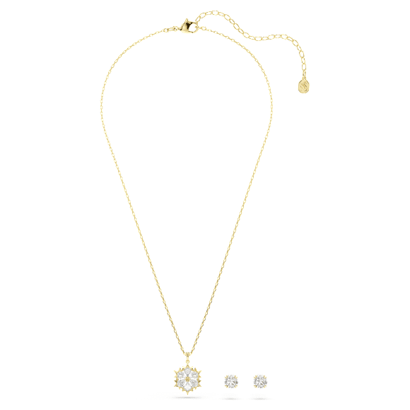 Parure Magic, Parure (2), Tailles variées, Flocon de neige, Blanc, Doré à l’or 18 carats (750/1000) - Swarovski, 5758002