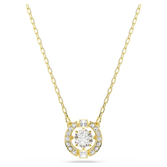 Una Angelic pendant, Mixed cuts, White, 18K gold finish - Swarovski, 5758061