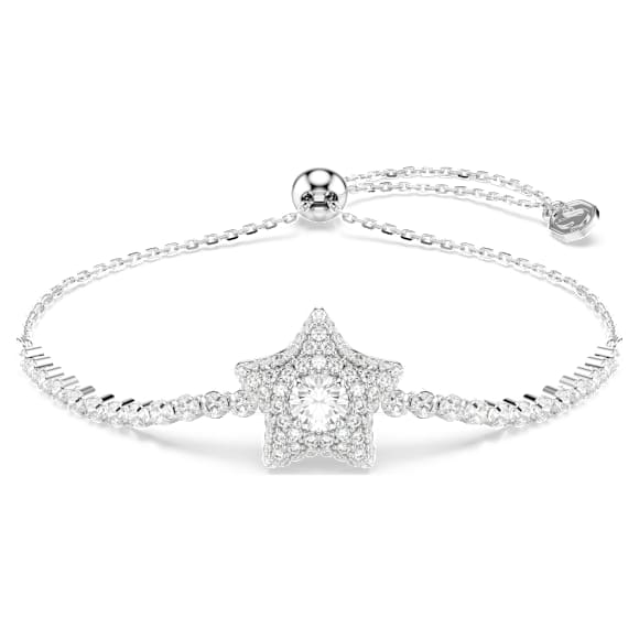 Braccialetto Sublima, Taglio Round, Stella, Bianco, Placcato rodio - Swarovski, 5758392