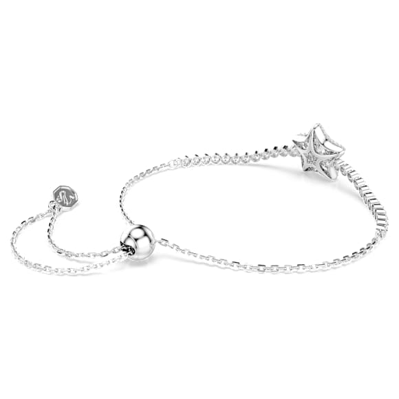 Braccialetto Sublima, Taglio Round, Stella, Bianco, Placcato rodio - Swarovski, 5758392