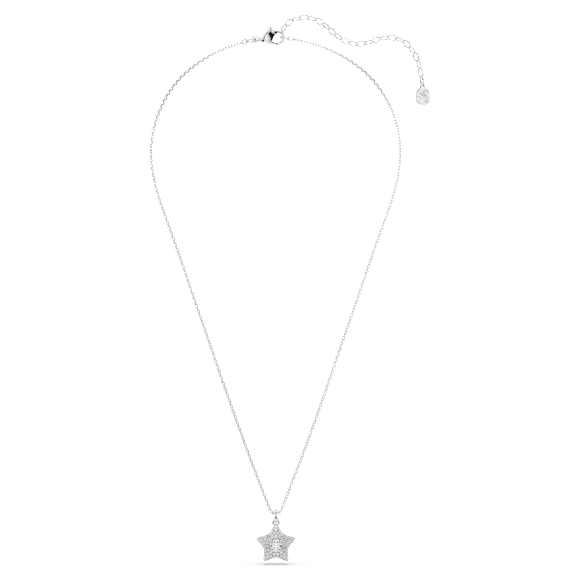 Sublima pendant, Round cut, Star, White, Rhodium plated - Swarovski, 5758393