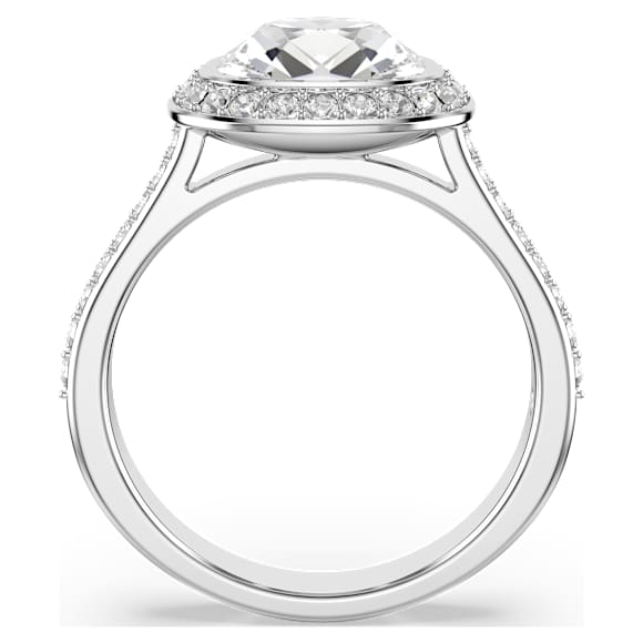 Una Angelic 헤일로 링, 쿠션 컷, 화이트, 로듐 플래팅 - Swarovski, 5758469