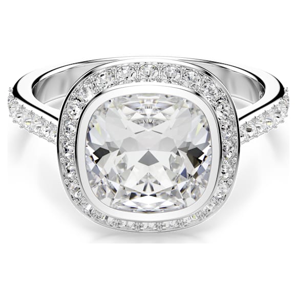 Una Angelic 光环戒指, 枕形切割, 白色, 镀铑 - Swarovski, 5758471