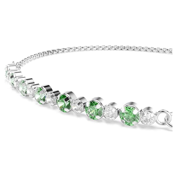 Bransoletka Matrix, Szlif okrągły, Zielona, Powłoka z rodu - Swarovski, 5758987