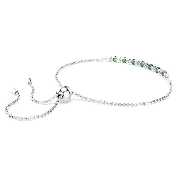 Matrix armband, Ronde slijpvorm, Groen, Rodium toplaag - Swarovski, 5758987