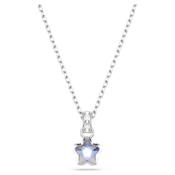 Pandantiv Chroma, Tăieturi mixte, Stea, Alb, Placat cu rodiu - Swarovski, 5759678
