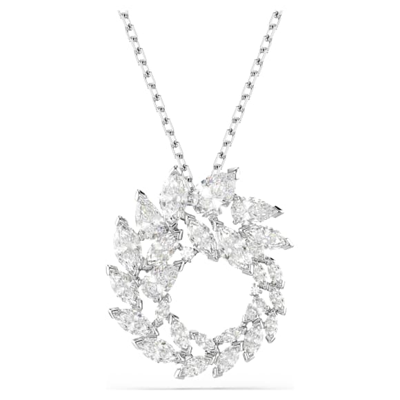 Mesmera 链坠, 榄尖形切割, 白色, 镀铑 - Swarovski, 5759837