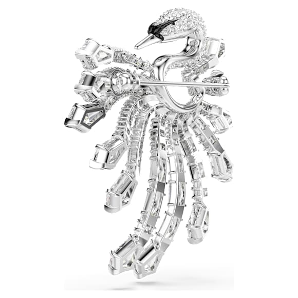 Vienna brooch, Mixed cuts, Swan, White, Rhodium plated - Swarovski, 5760065