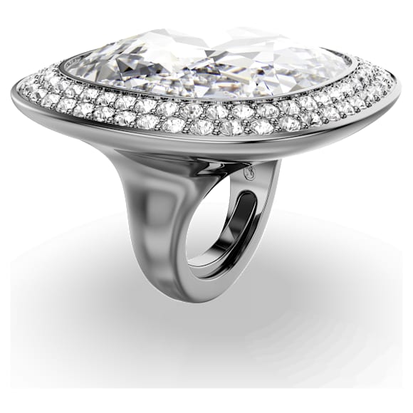 Una Angelic 个性戒指, 枕形切割, 白色, 镀钌 - Swarovski, 5760118