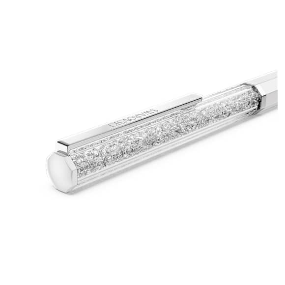 Crystalline ballpoint pen, White lacquered, Chrome plated - Swarovski, 5760217