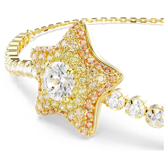 Sublima 브레이슬릿, 라운드 컷, 별, 멀티컬러, 18K 골드 피니시 - Swarovski, 5760559