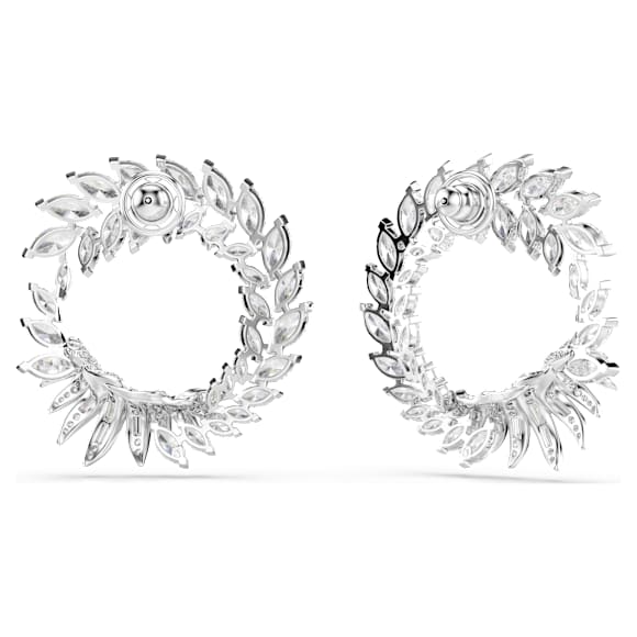 Kolczyki kreole Mesmera, Szlif markiza, Białe, Powłoka z rodu - Swarovski, 5760966