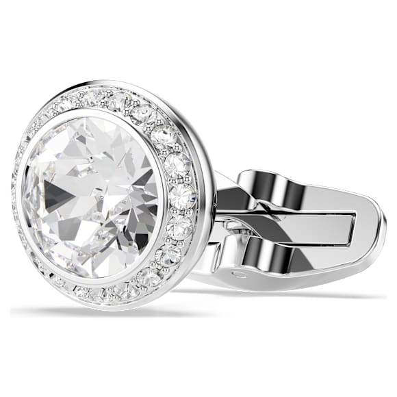 Una Angelic cufflinks, Round cut, White, Rhodium plated - Swarovski, 5761046
